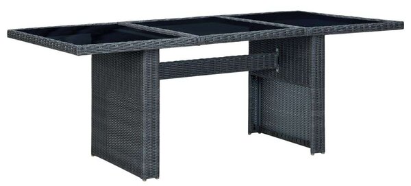 VidaXL sötétszürke polyrattan és edzett üveg dohányzóasztal