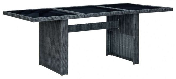 VidaXL sötétszürke polyrattan és edzett üveg dohányzóasztal
