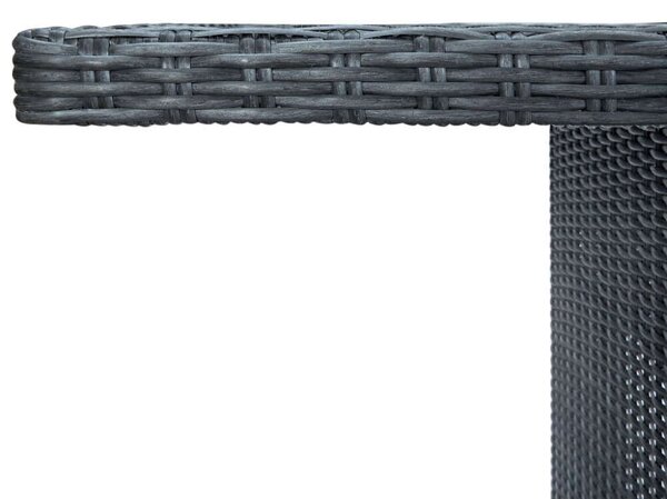 VidaXL sötétszürke polyrattan és edzett üveg dohányzóasztal