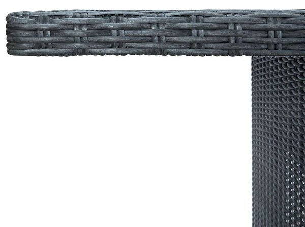 VidaXL sötétszürke polyrattan és edzett üveg dohányzóasztal