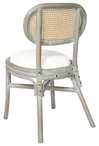 Rattan Étkezőszék - 2 db - Szürke - Krém párna