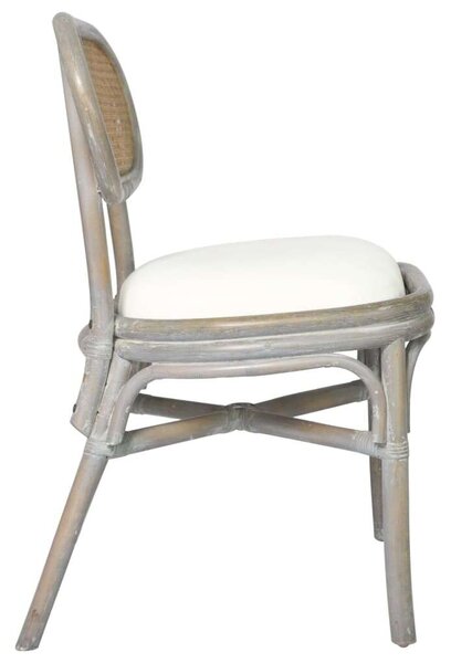 Rattan Étkezőszék - 2 db - Szürke - Krém párna