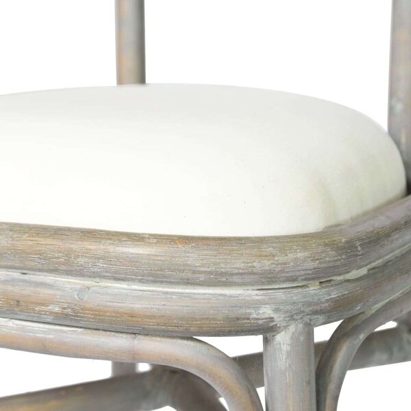 Rattan Étkezőszék - 2 db - Szürke - Krém párna