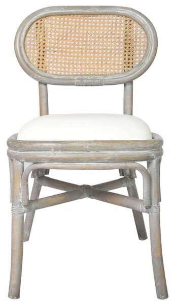 Rattan Étkezőszék - 2 db - Szürke - Krém párna