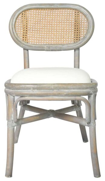Rattan Étkezőszék - 2 db - Szürke - Krém párna