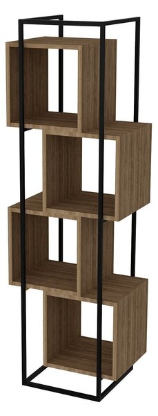 Könyvespolc prada - walnut, black