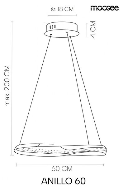 Moosee Anillo 60 függőlámpa LED arany