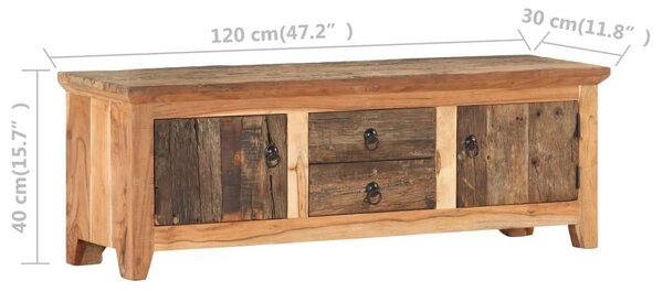 Rusztikus Fa TV-szekrény - 120x30x40 cm