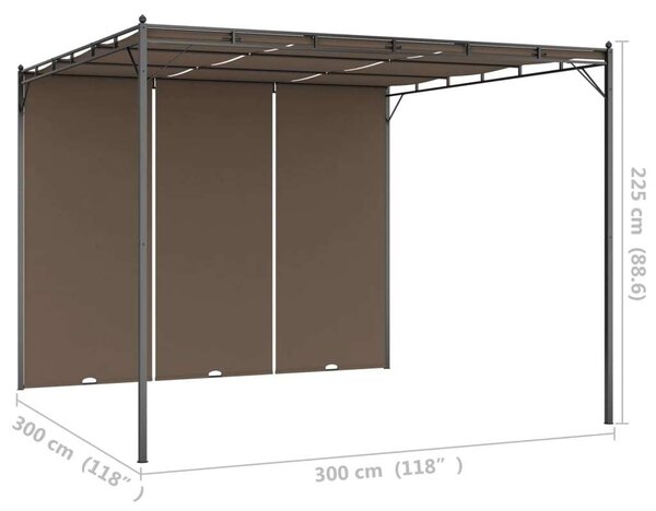 VidaXL Kerti Pavilon - Barna - 3x3x2,25m