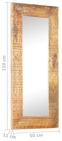 VidaXL kézzel faragott tömör mangófa tükör 110 x 50 x 11 cm