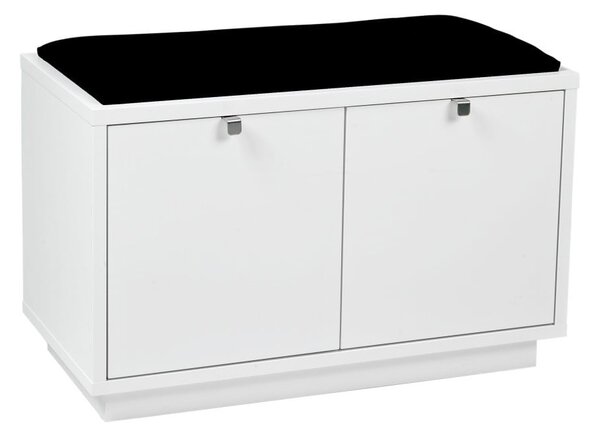 Confetti fehér ülőpad tárolóhellyel és fekete ülőrésszel, szélesség 70 cm - Rowico