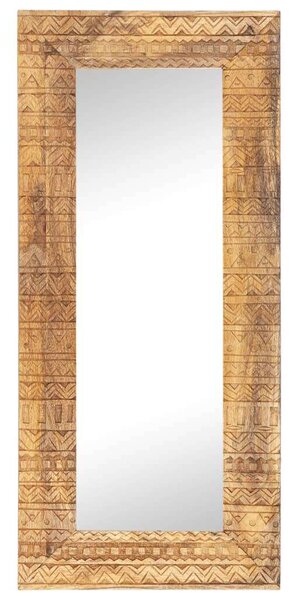 VidaXL kézzel faragott tömör mangófa tükör 110 x 50 x 11 cm