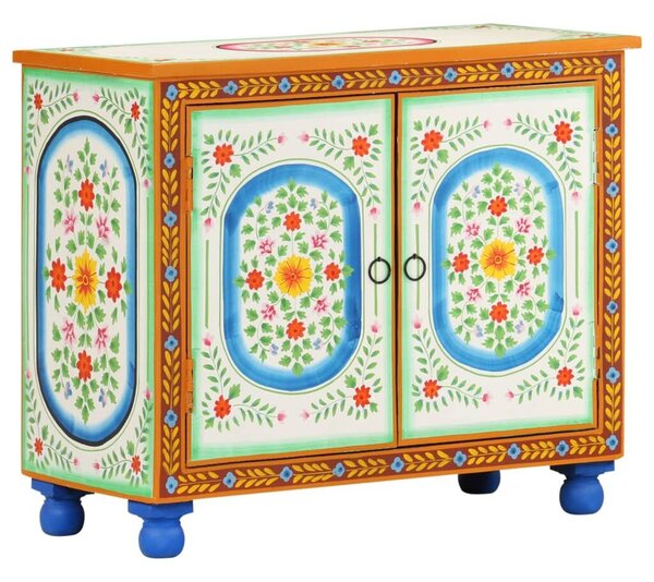 VidaXL kézzel festett tömör mangófa tálalószekrény 70 x 35 x 60 cm