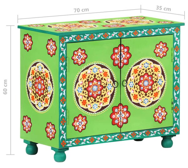 VidaXL kézzel festett többszínű tömör mangófa tálaló 70 x 35 x 60 cm