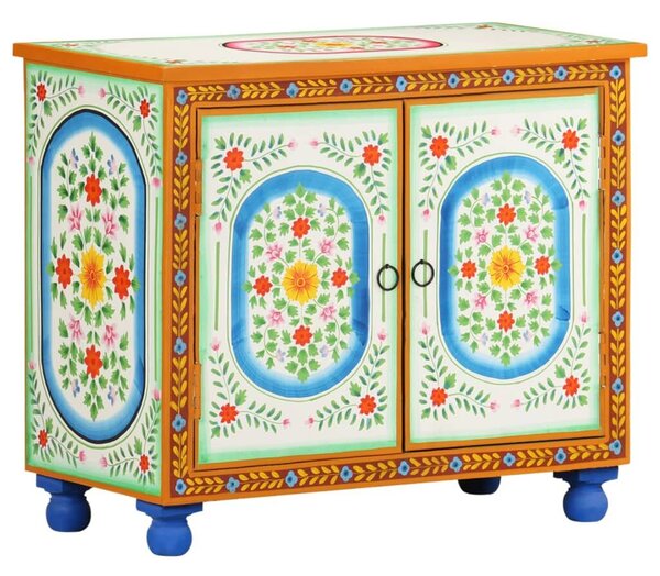 VidaXL kézzel festett tömör mangófa tálalószekrény 70 x 35 x 60 cm