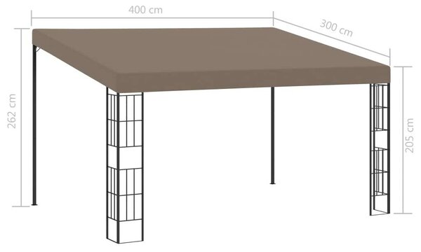 VidaXL Pavilon - Falra Szerelhető - Szövet - 4x3m