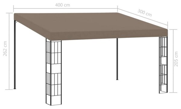 VidaXL Pavilon - Falra Szerelhető - Szövet - 4x3m