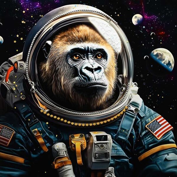 Galactic Gorilla– lakkozott vászonkép