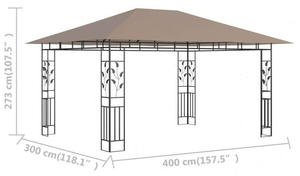 Kerti Pavilon - Szúnyogháló - Bézs - 4x3m