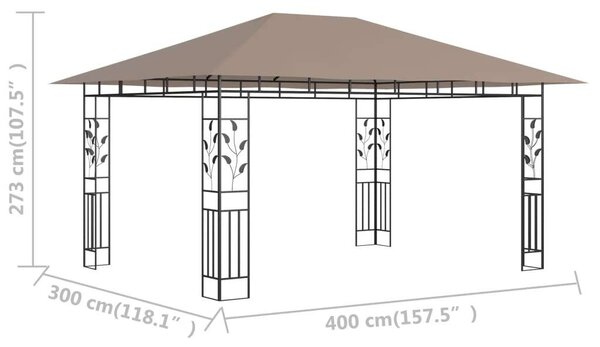 Kerti Pavilon - Szúnyogháló - Bézs - 4x3m