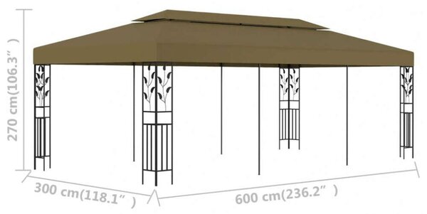 VidaXL Pavilon - Kerti Sátor - 6x3m