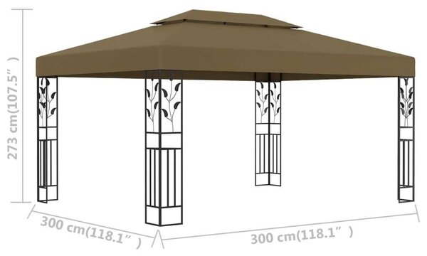 VidaXL Kerti Pavilon - Dupla Tető - 3x4 m