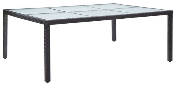 VidaXL Polyrattan Étkezőasztal - Fekete - 200x150 cm