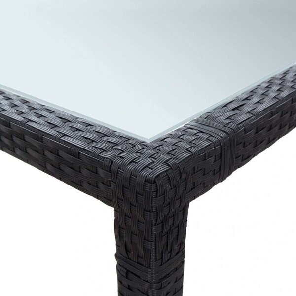 VidaXL Polyrattan Étkezőasztal - Fekete - 200x150 cm