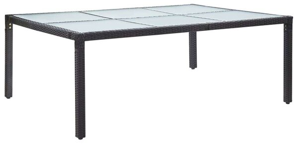 VidaXL Polyrattan Étkezőasztal - Fekete - 200x150 cm