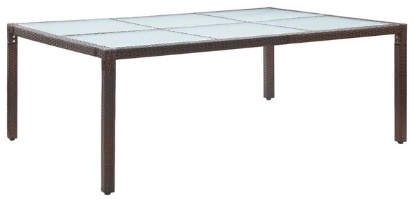 VidaXL Kültéri Étkezőasztal - Polyrattan - Barna - 200x150 cm