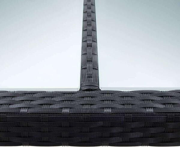 VidaXL Polyrattan Étkezőasztal - Fekete - 200x150 cm