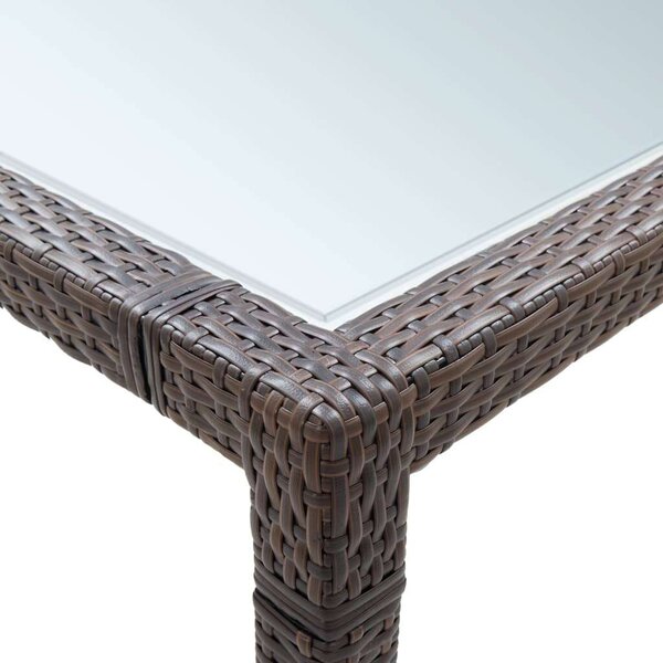 VidaXL Kültéri Étkezőasztal - Polyrattan - Barna - 200x150 cm
