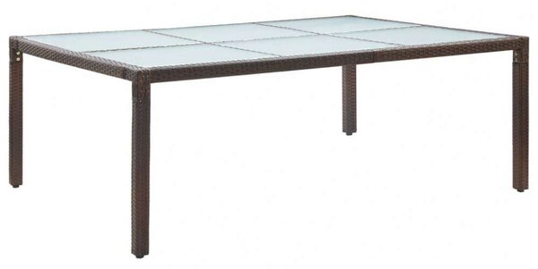 VidaXL Kültéri Étkezőasztal - Polyrattan - Barna - 200x150 cm
