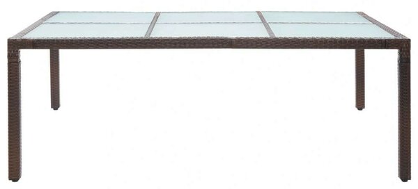 VidaXL Kültéri Étkezőasztal - Polyrattan - Barna - 200x150 cm