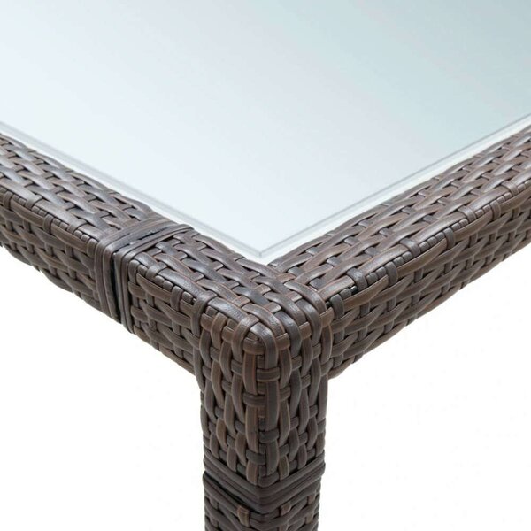VidaXL Kültéri Étkezőasztal - Polyrattan - Barna - 200x150 cm