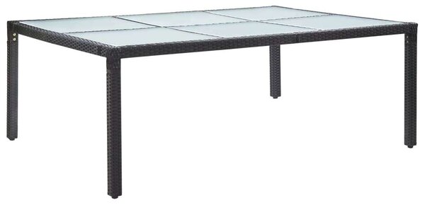 VidaXL Polyrattan Étkezőasztal - Fekete - 200x150 cm