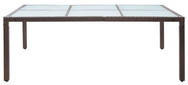 VidaXL Kültéri Étkezőasztal - Polyrattan - Barna - 200x150 cm