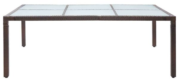 VidaXL Kültéri Étkezőasztal - Polyrattan - Barna - 200x150 cm