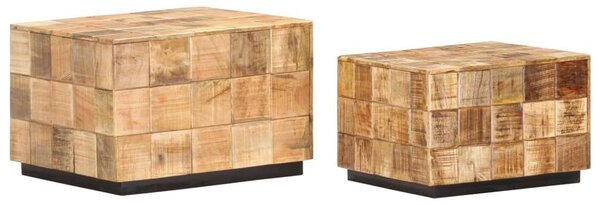 Mangófa Dohányzóasztal Szett - 2 db - Rusztikus
