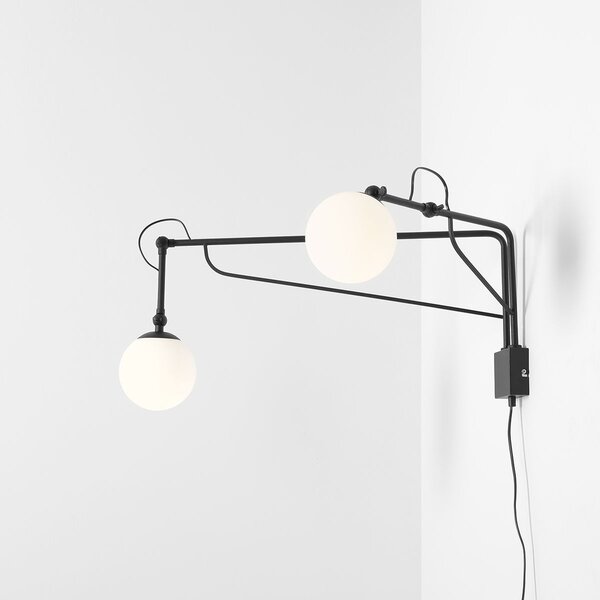 Aldex loft fali lámpa soho glass 2 fehér fekete ald1105d1