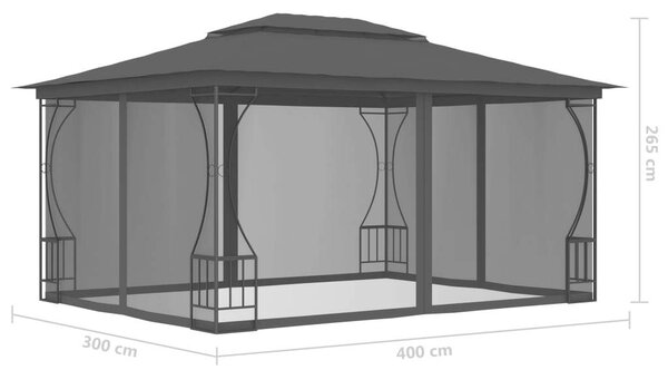 VidaXL Pavilon - Szúnyogháló - 300x400x265cm