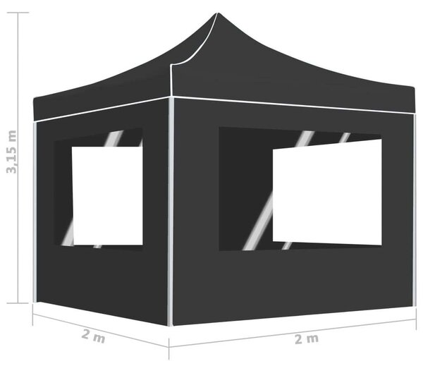 VidaXL Rendezvénysátor - Alumínium, 2x2m, Antracit