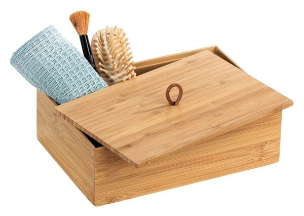 Terra bambusz tárolódoboz fedéllel, szélesség 22 cm - Wenko