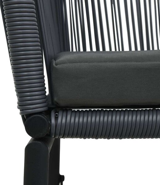 VidaXL Kert Szék - PE Rattan - Antracitszürke - 2 db