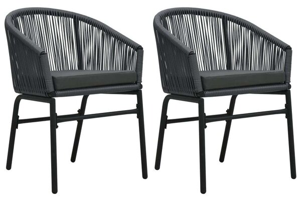 VidaXL Kert Szék - PE Rattan - Antracitszürke - 2 db