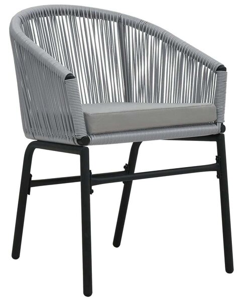 VidaXL Kert Szék - PE Rattan - Antracitszürke - 2 db