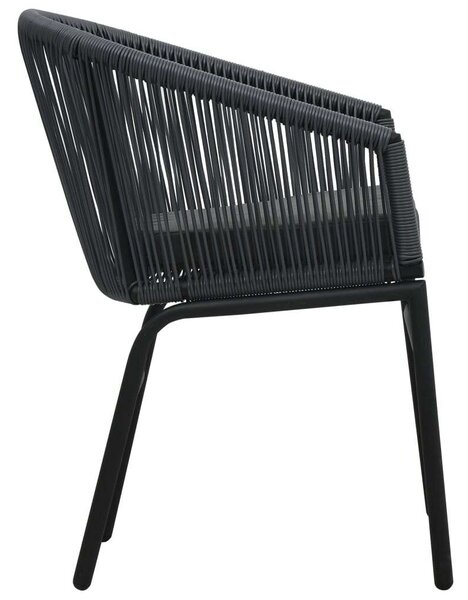 VidaXL Kert Szék - PE Rattan - Antracitszürke - 2 db