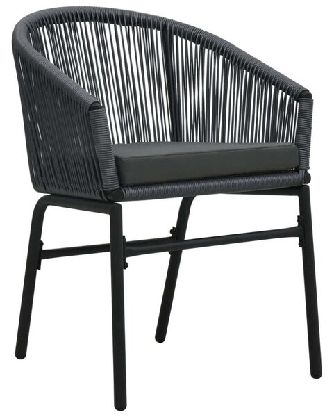 VidaXL Kert Szék - PE Rattan - Antracitszürke - 2 db