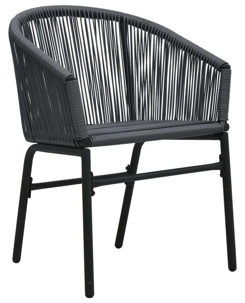 VidaXL Kert Szék - PE Rattan - Antracitszürke - 2 db