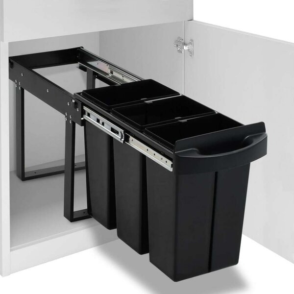 VidaXL Konyhaszekrény Szemetesszett - 3 Rekeszes - 36L